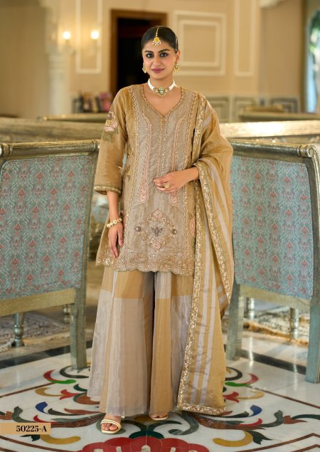 D 50225 A By Zaveri Viscose Kanjiveram Readymade Suits